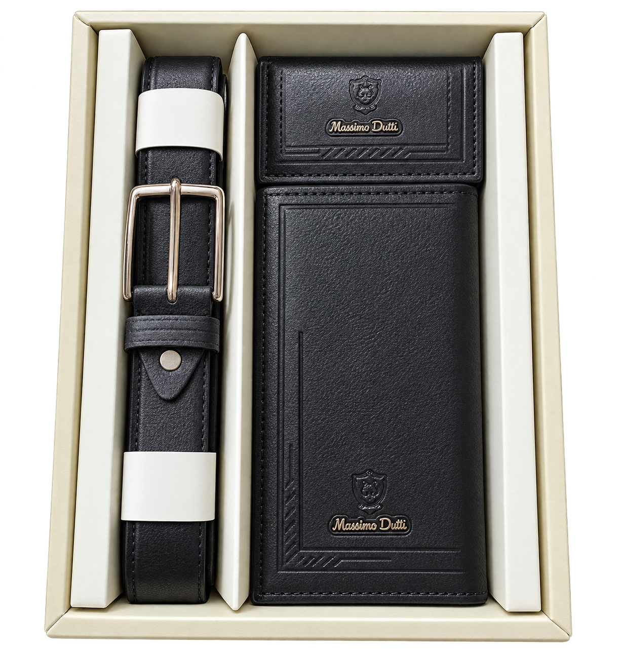 ست مردانه  کیف ،جاکارتی ، کمربند(چرم مصنوعی)Massimo Dutti