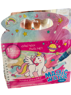 کتاب جادیی با قلم آبی طرح اسب تک شاخ