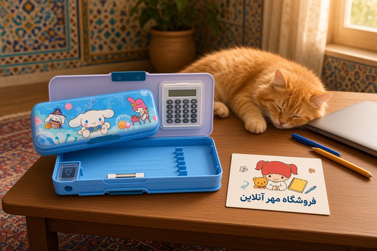 جامدادی همراه با تراش و ماشین حساب