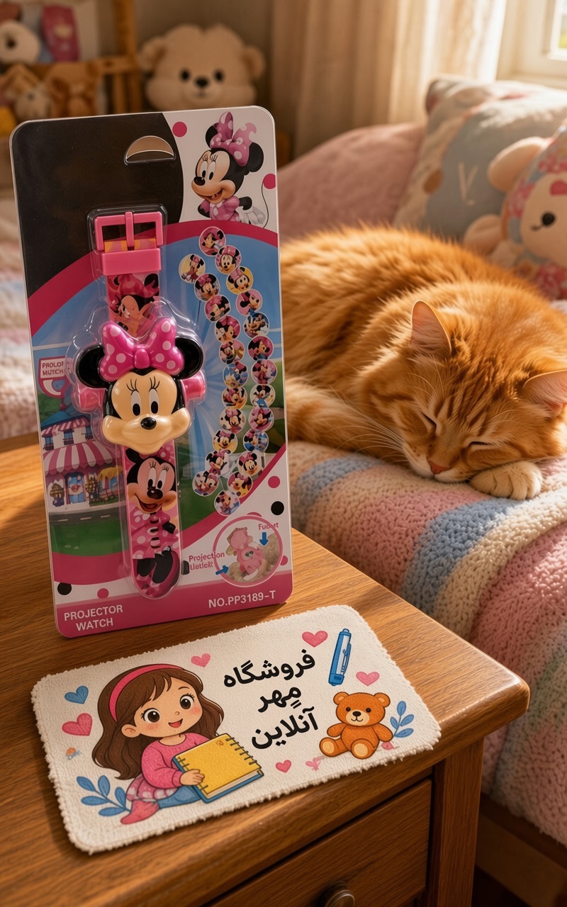 ساعت اسباب بازی پروژکتوری مدل میکی موز