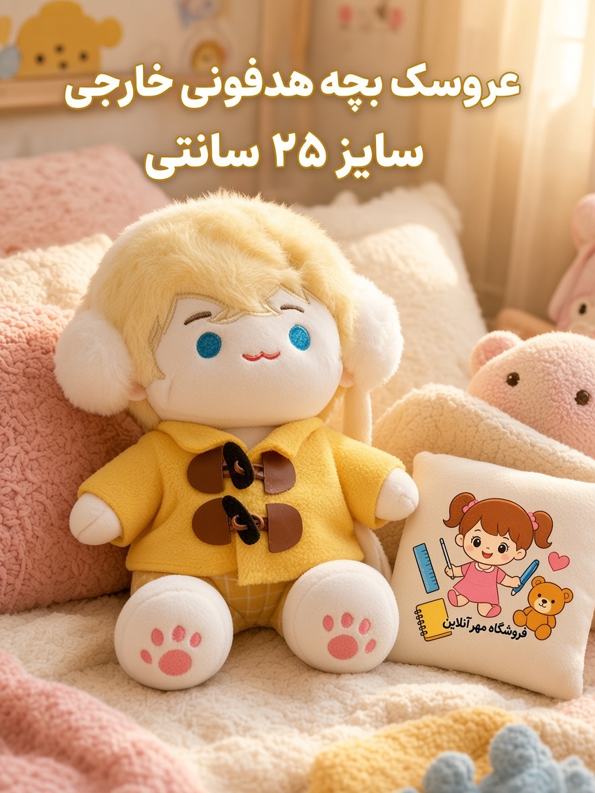 عروسک بچه هدفونی خارجی سایز۲۵سانتی